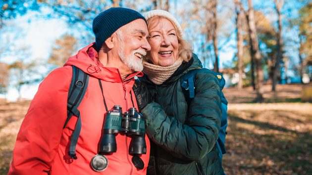 older couple, walking, outside