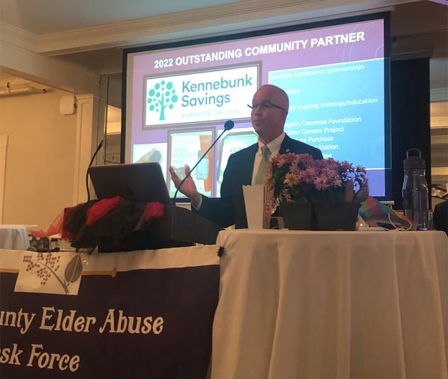 Kennebunk Savings President and CEO Bradford C. Paige speaks at the York County Elder Abuse Taskforce Conference