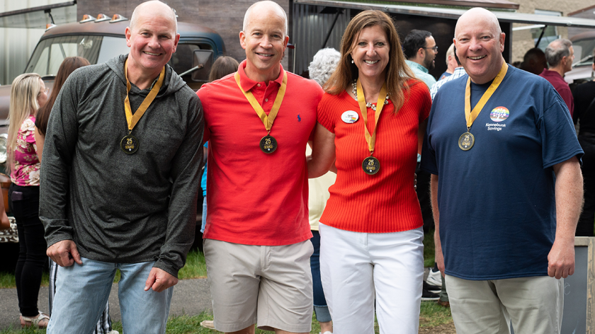 Chris Kehl, Brad Paige, Lynn Howe, and Mike Moloney at our summer employee celebration